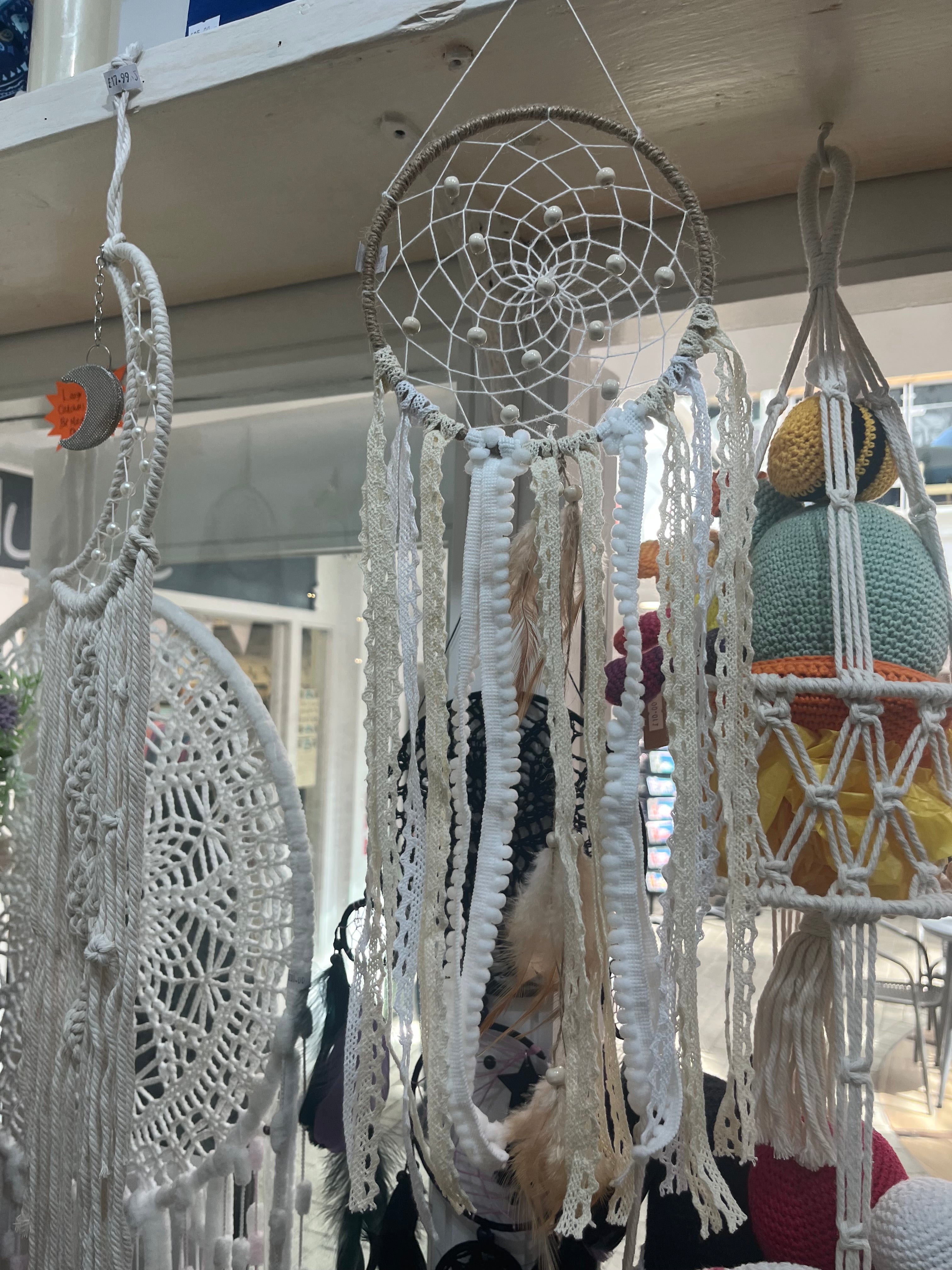 Beige & Cream Lace Dream Catcher