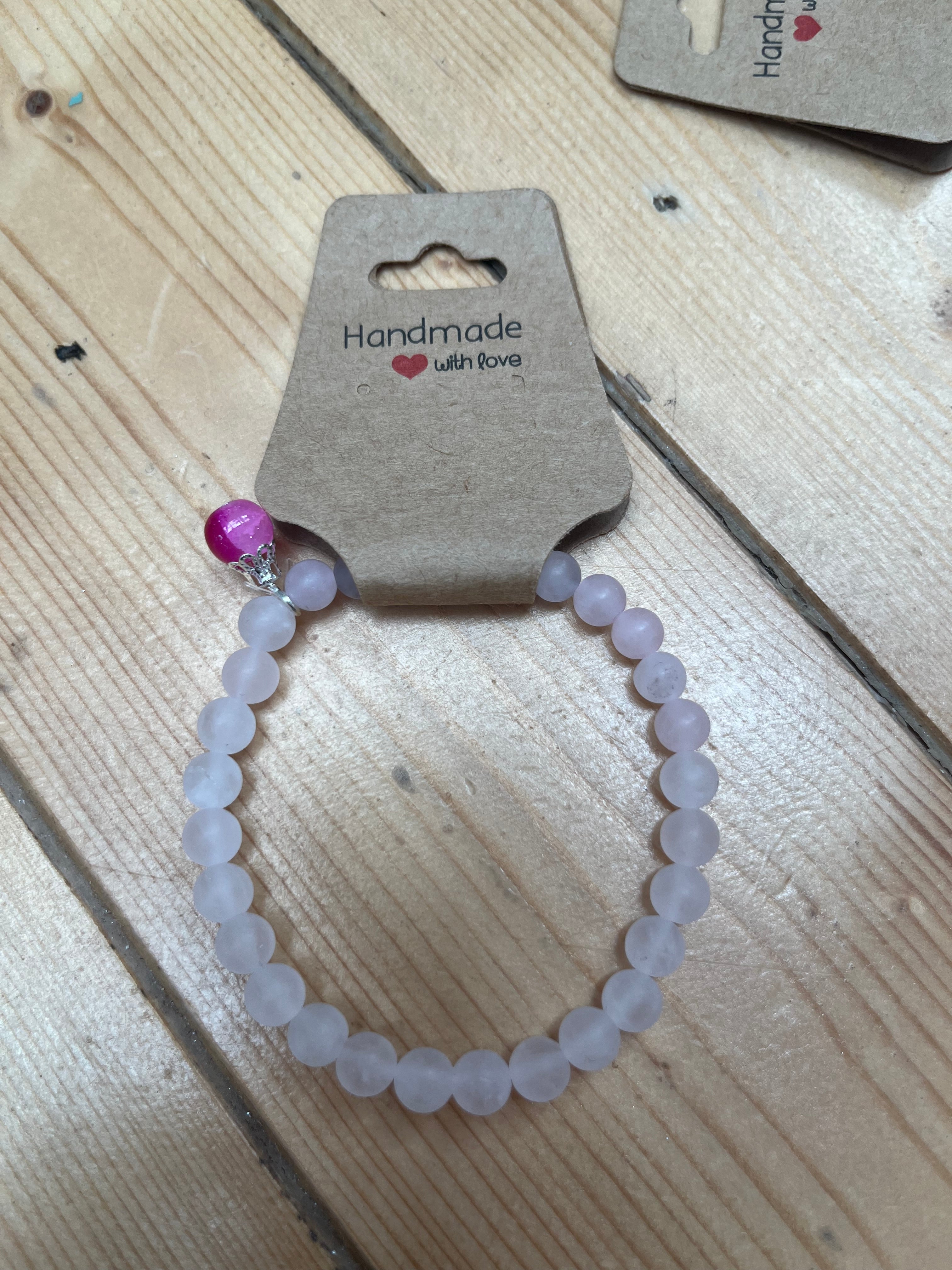 Rose Quartz & Pink Glass Bead Drop