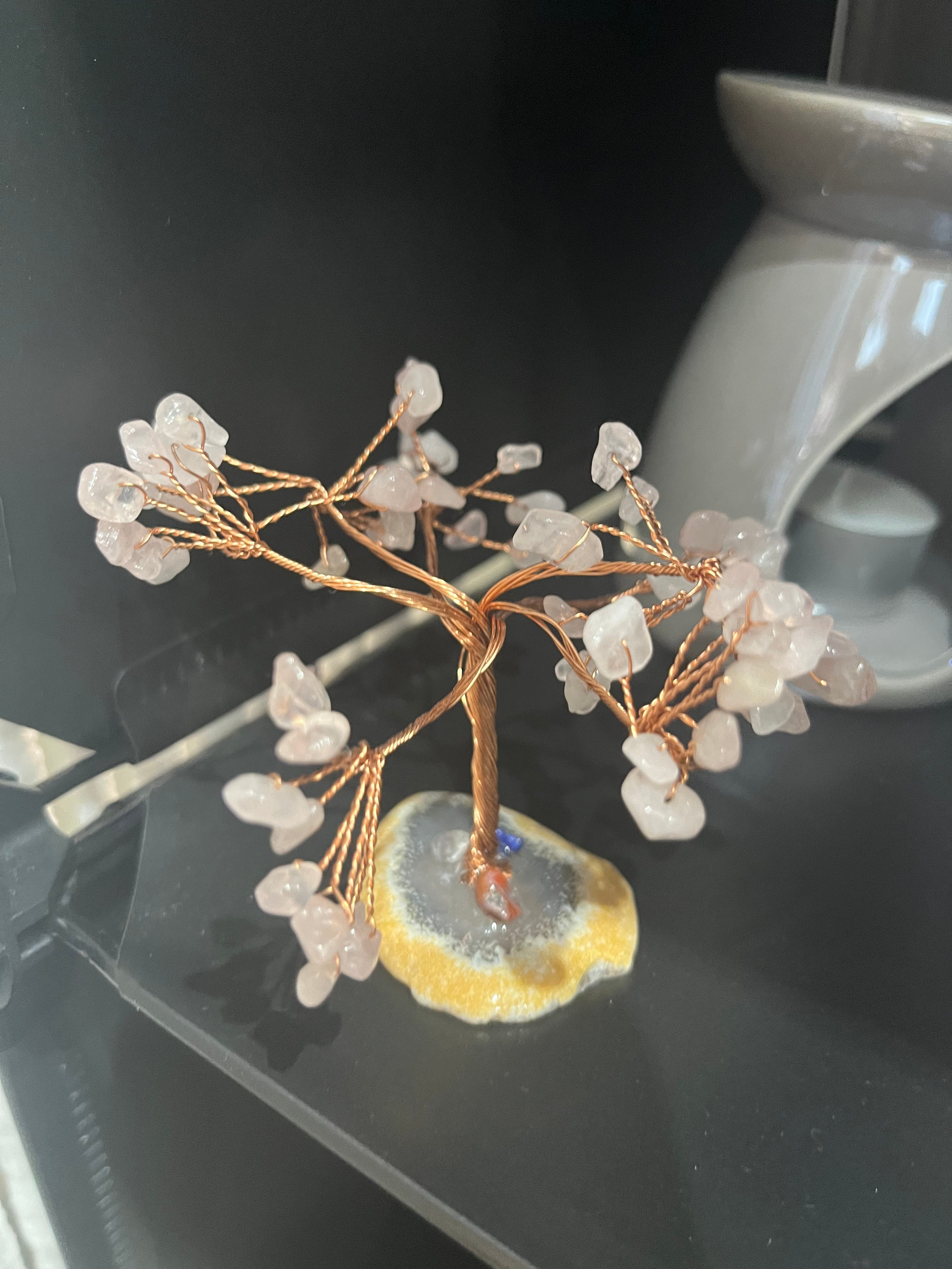 Rose Quartz & Copper Tree
