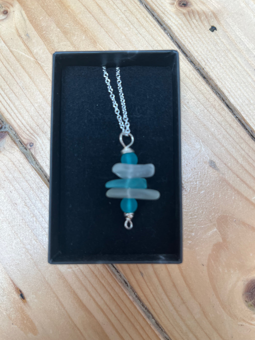 Blue Seaglass Necklace