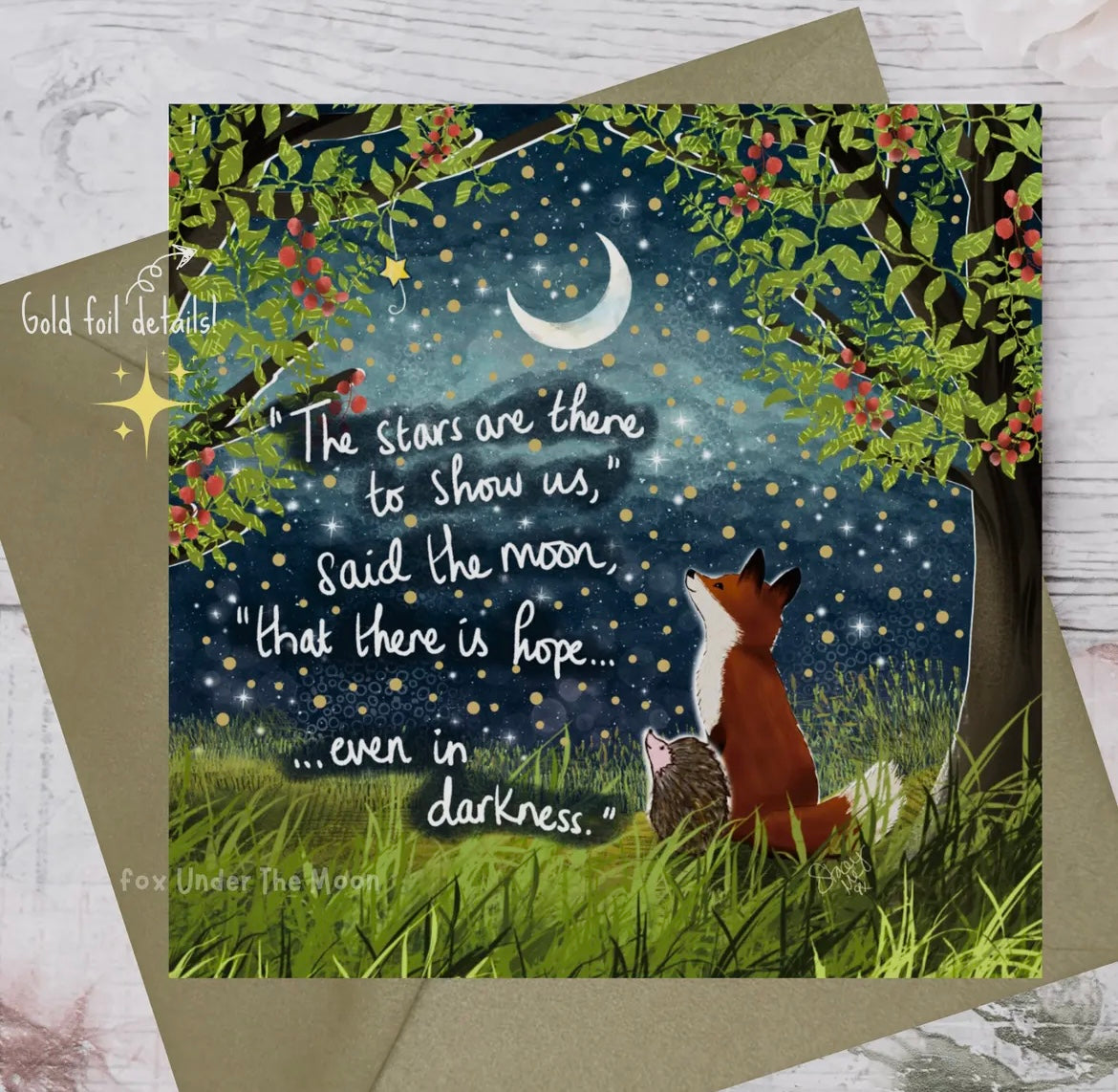 Fox Under the Moon Greetings Card “Hope”