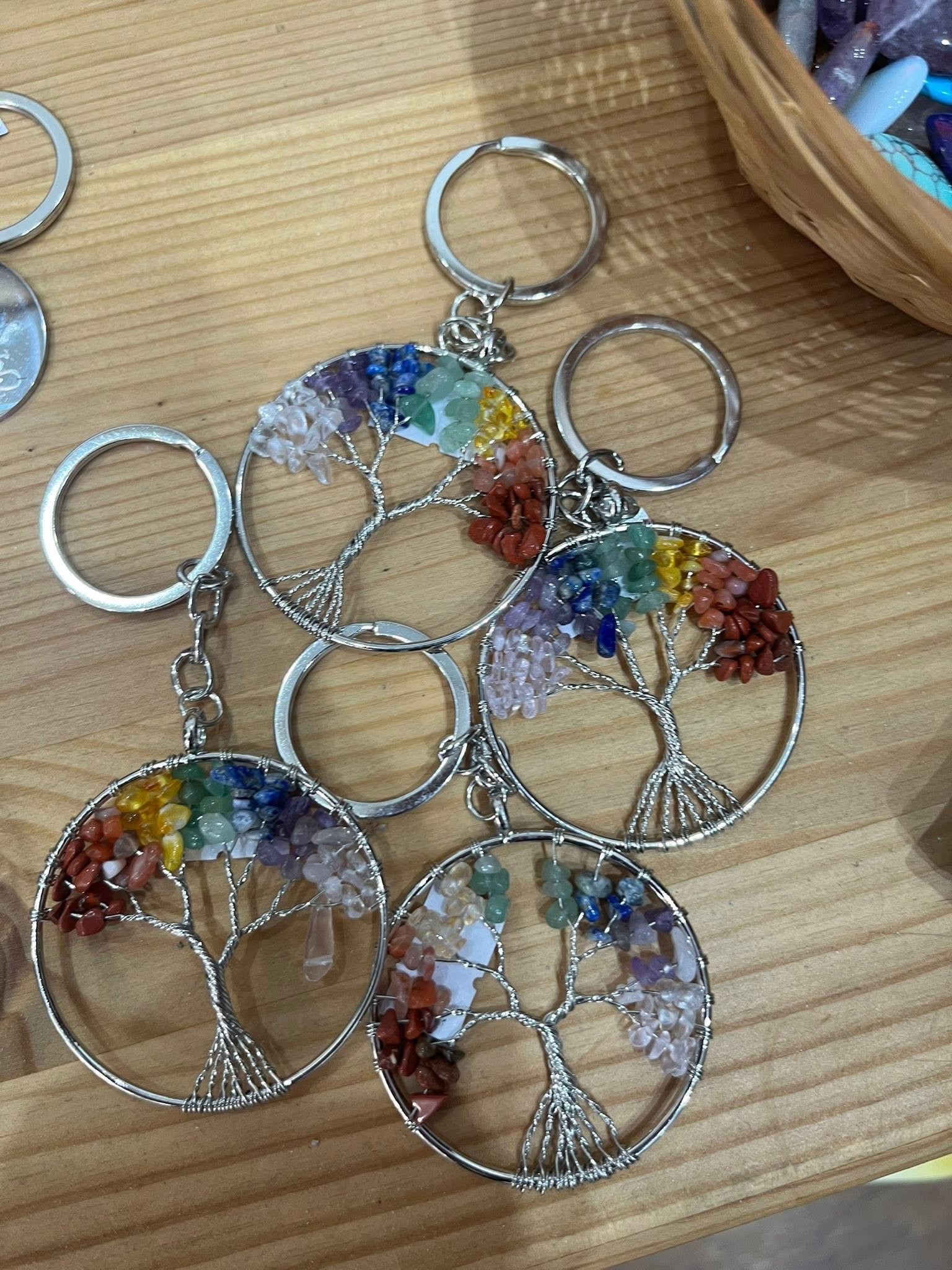 Tree of Life Crystal Keyring