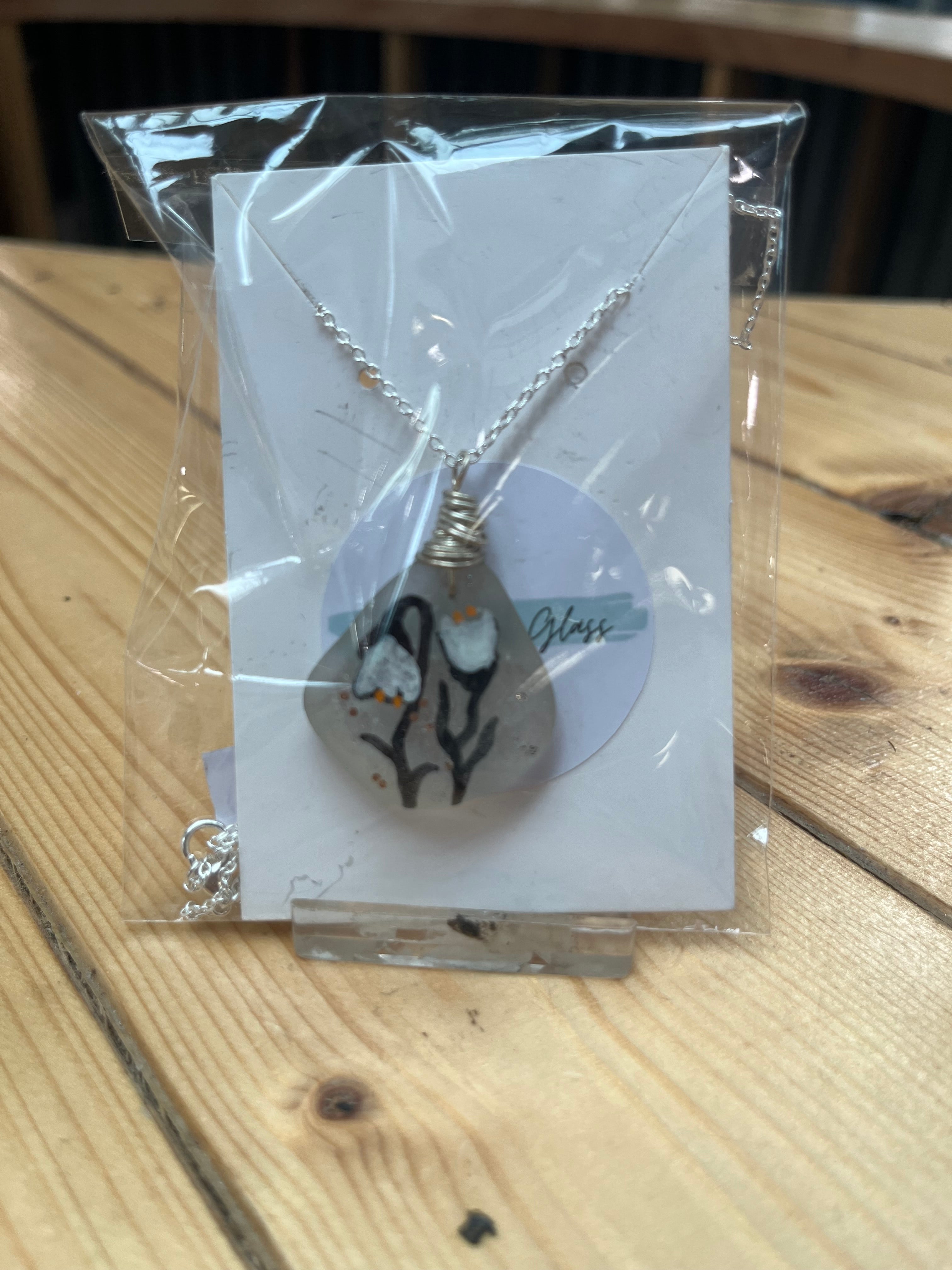 Painted Sea Glass Necklace