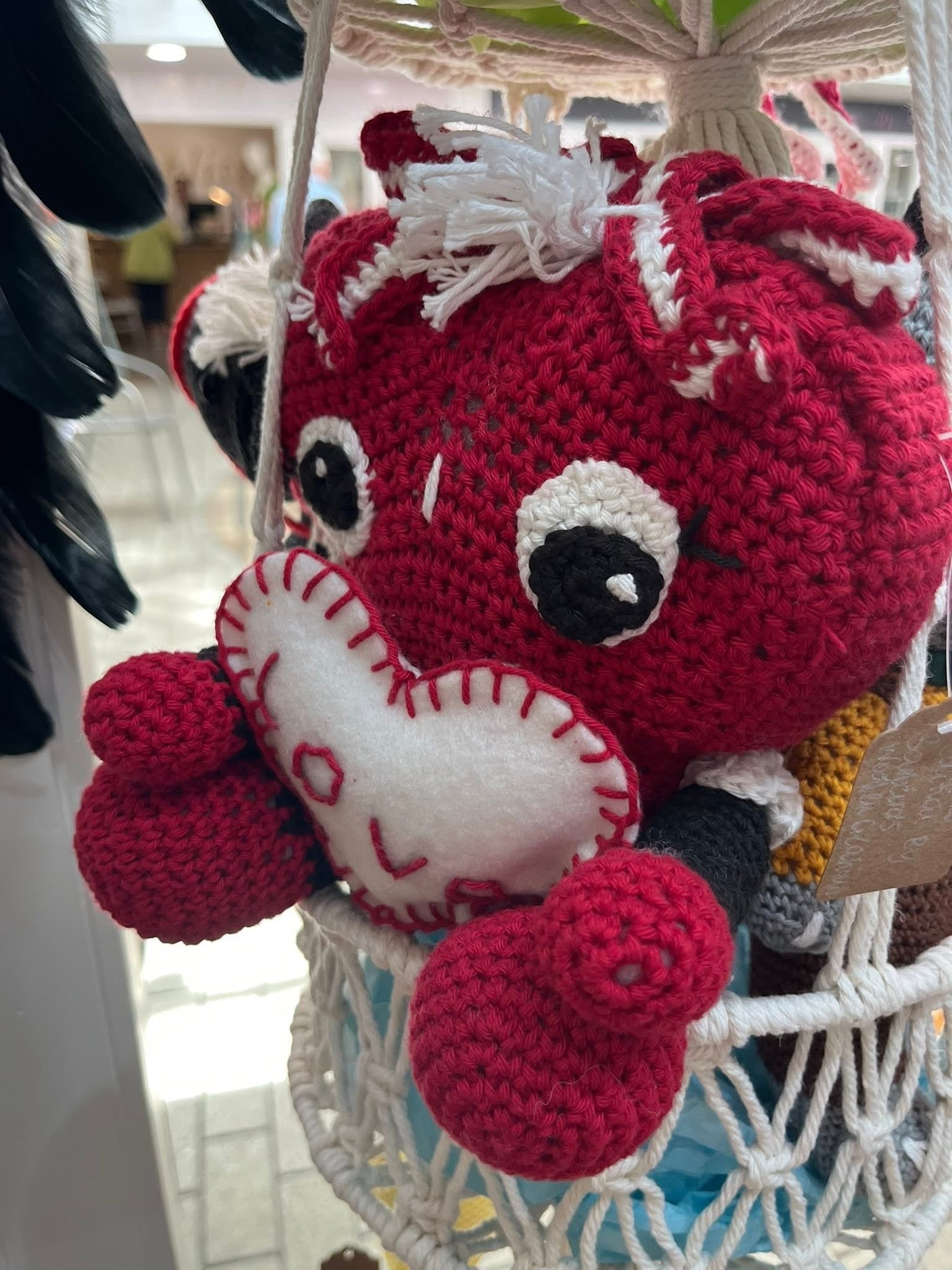 Crochet Love Heart Pillow