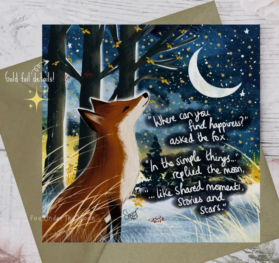 Fox Under the Moon Greetings Card “Stories & Stars”