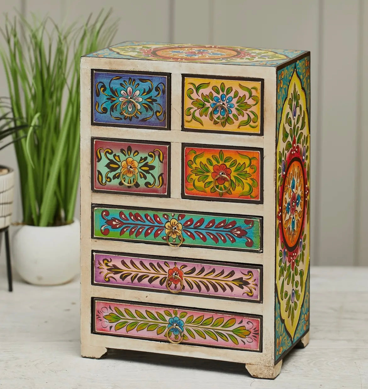 Manya Hand Painted 7-Drawer Chest
