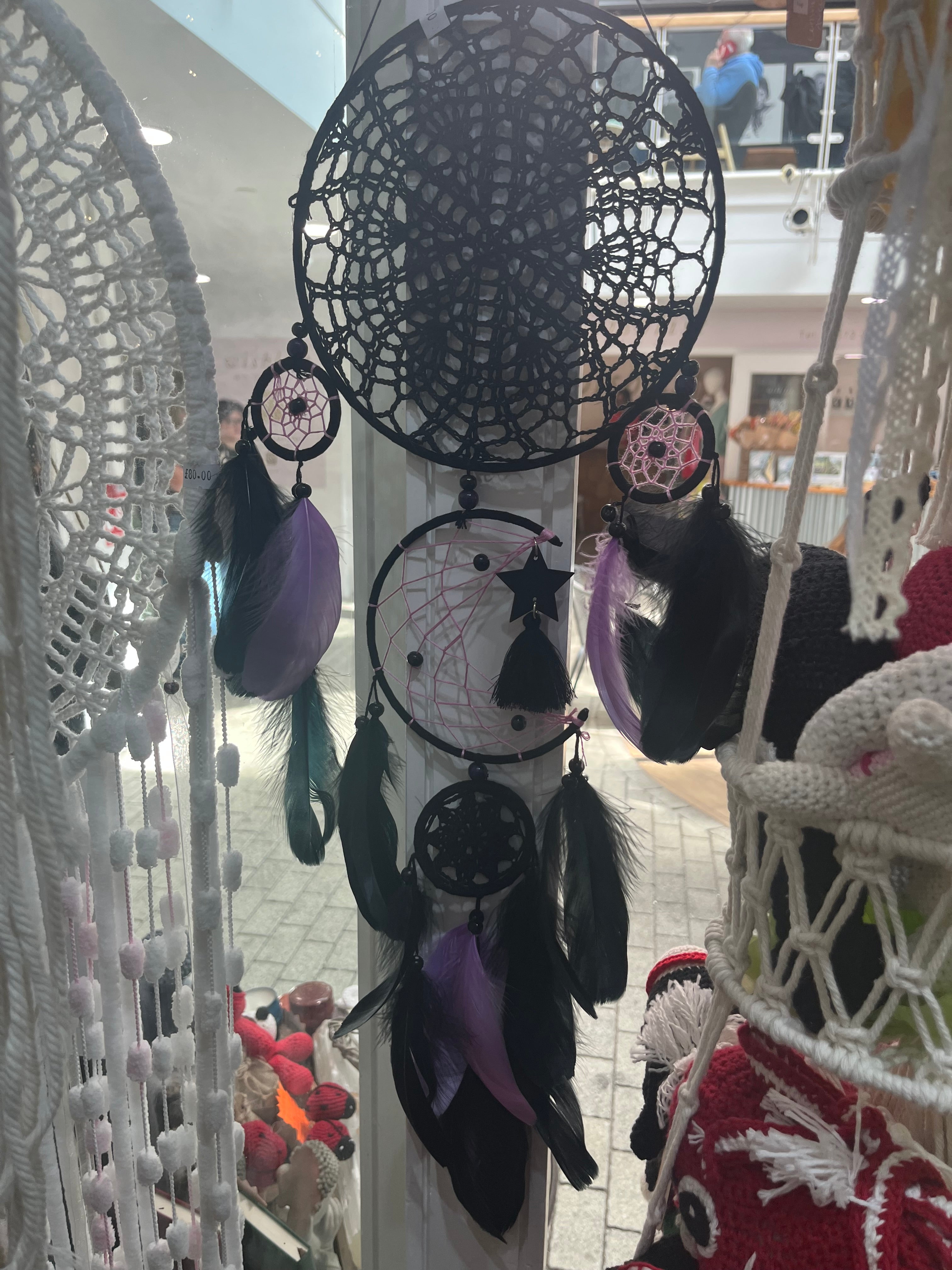 Black & Purple Crescent Moon Dream Catcher