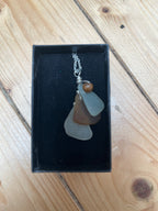 Amber and White Sea Glass Necklace