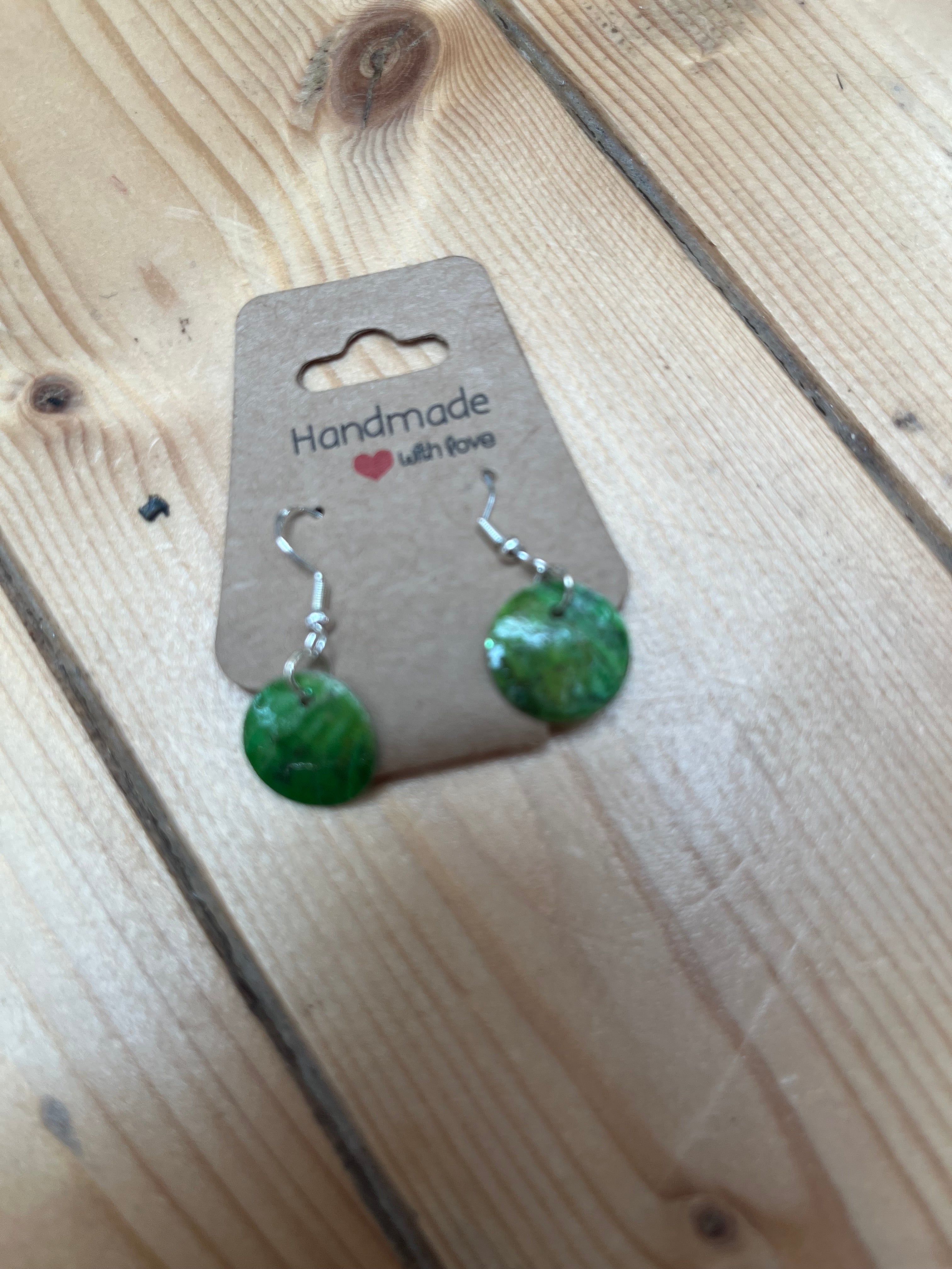 Small light green Shell Earrings