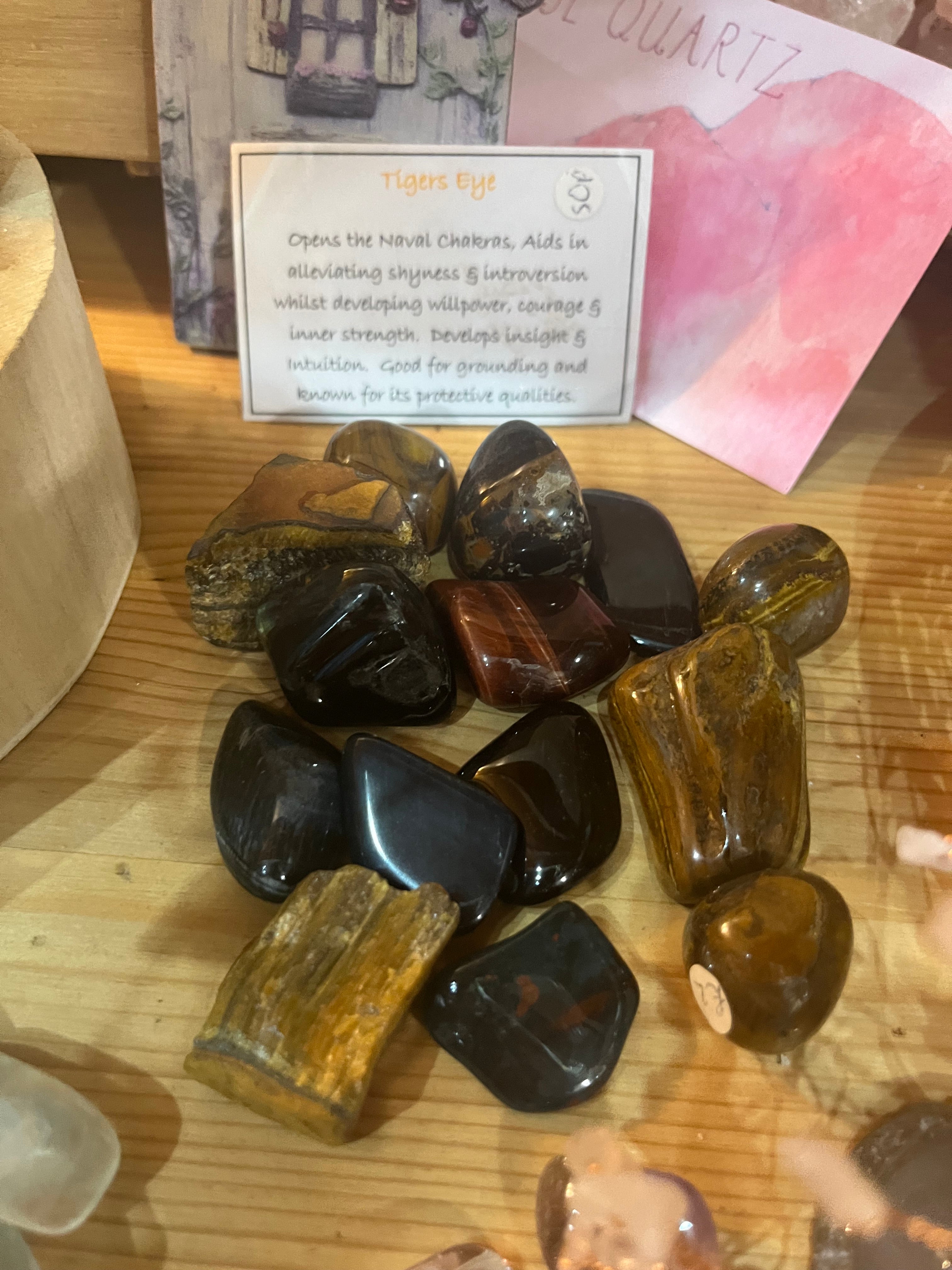 Gold, Blue & Red Tigers Eye Tumbled stones