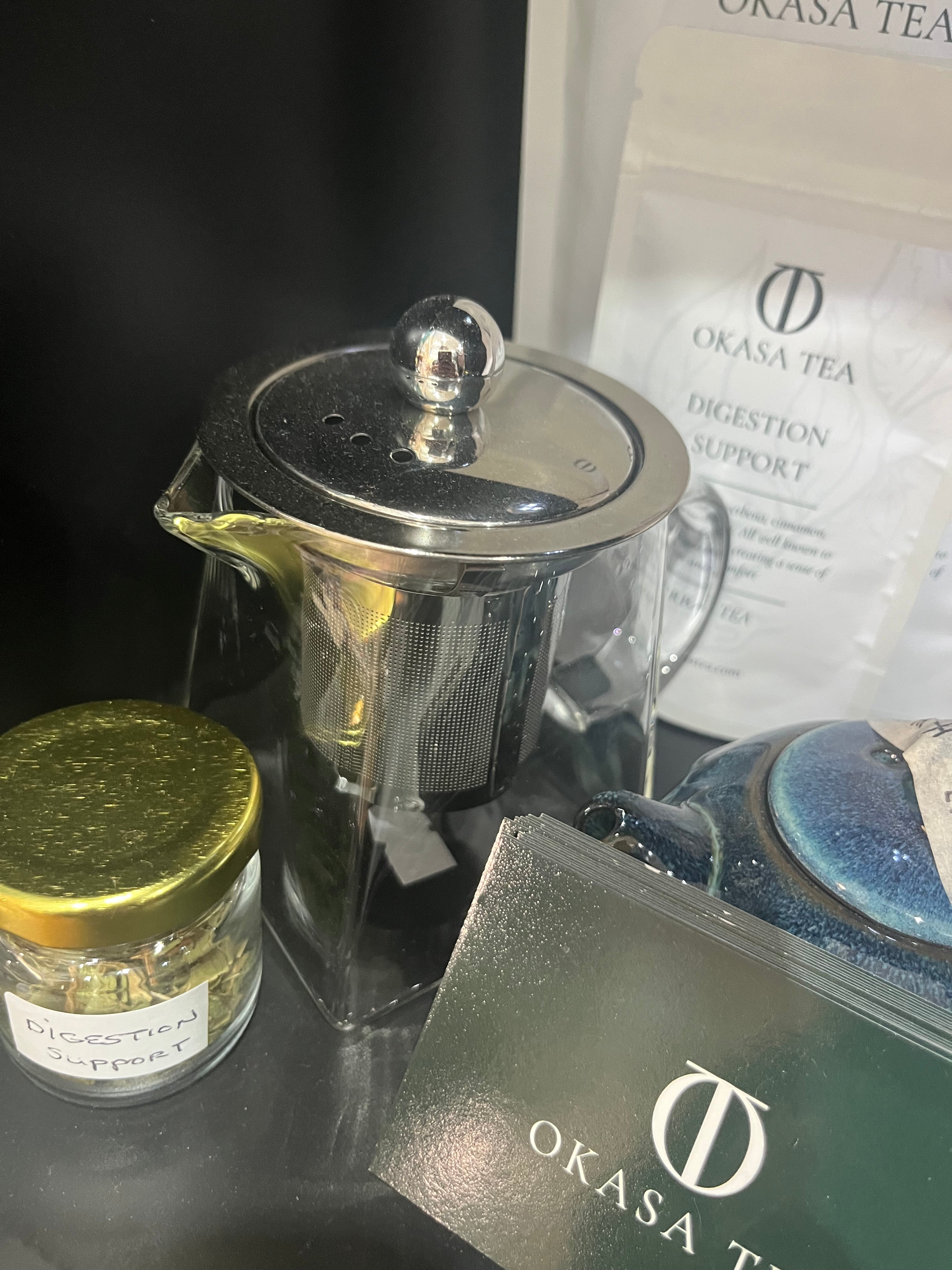 Small Glass & Stainless Steel Tea Pot