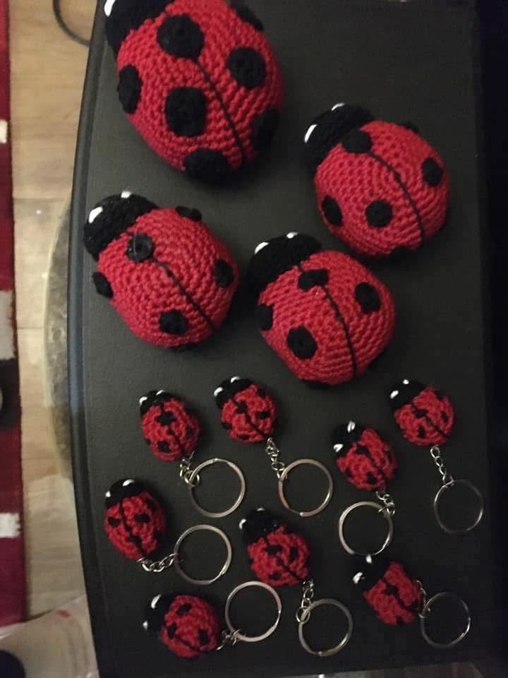 Crochet Lady Bird Keyrings