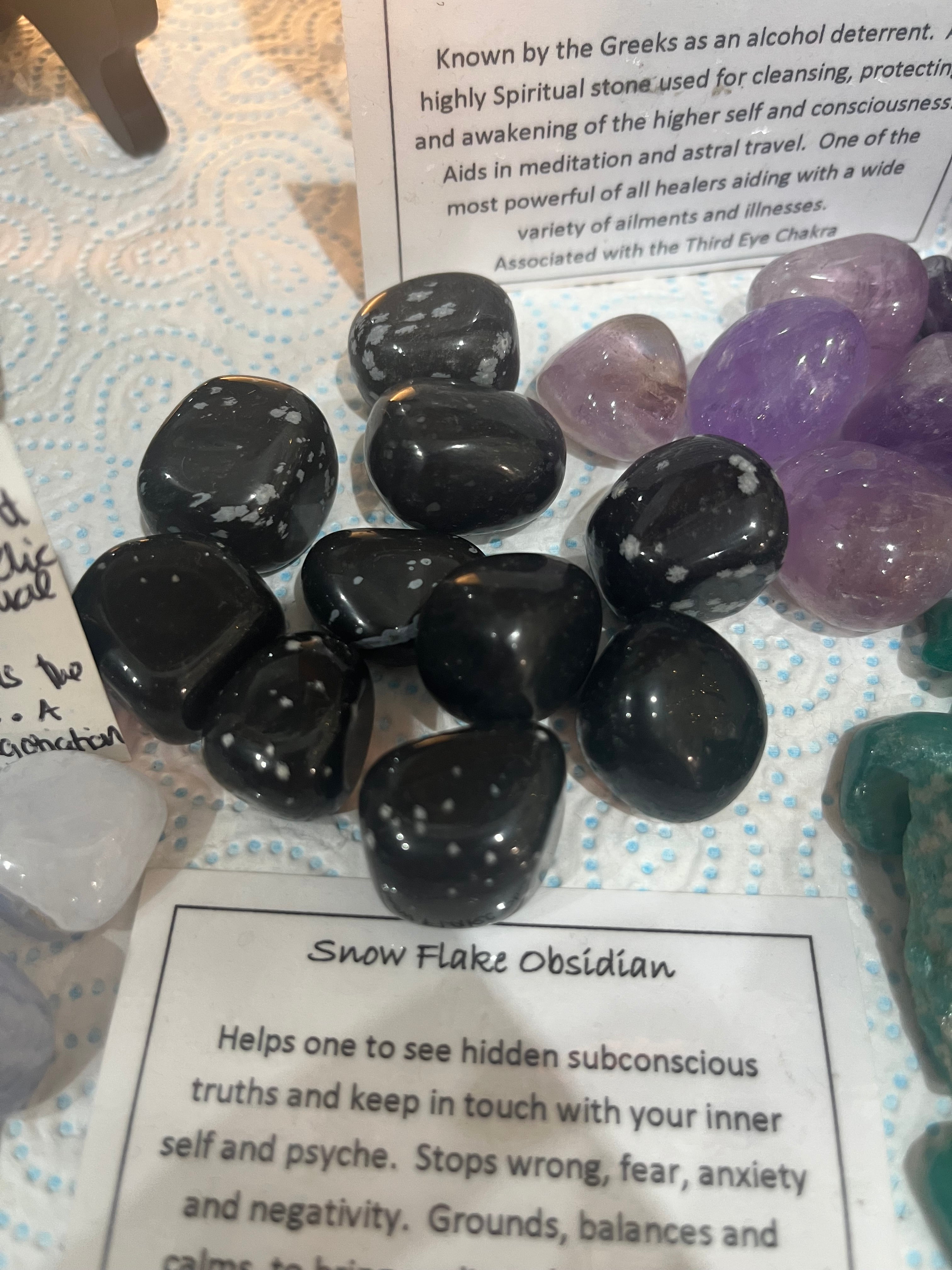 Snowflake Obsidian Tumbled Stones