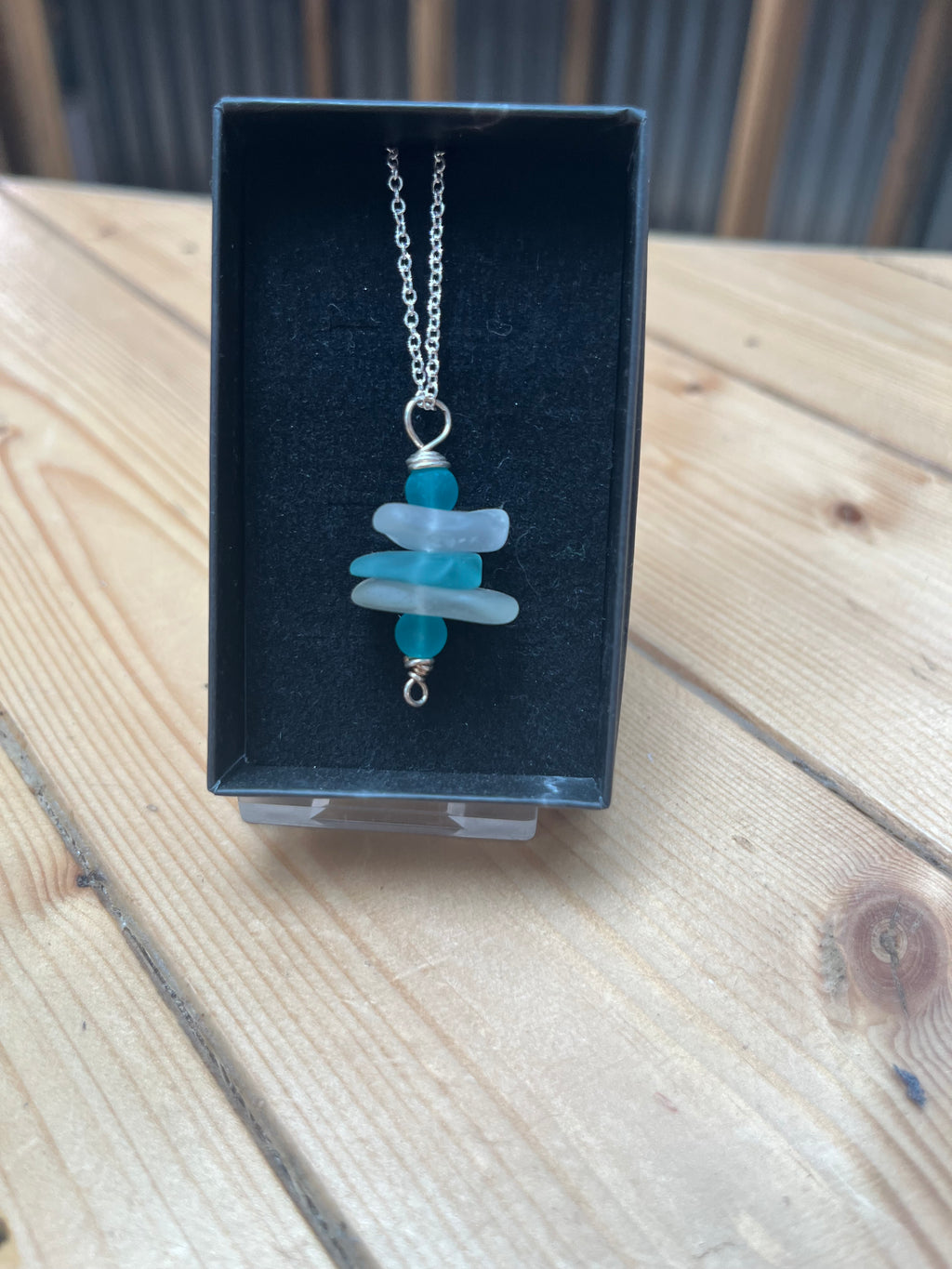 Blue Seaglass Necklace