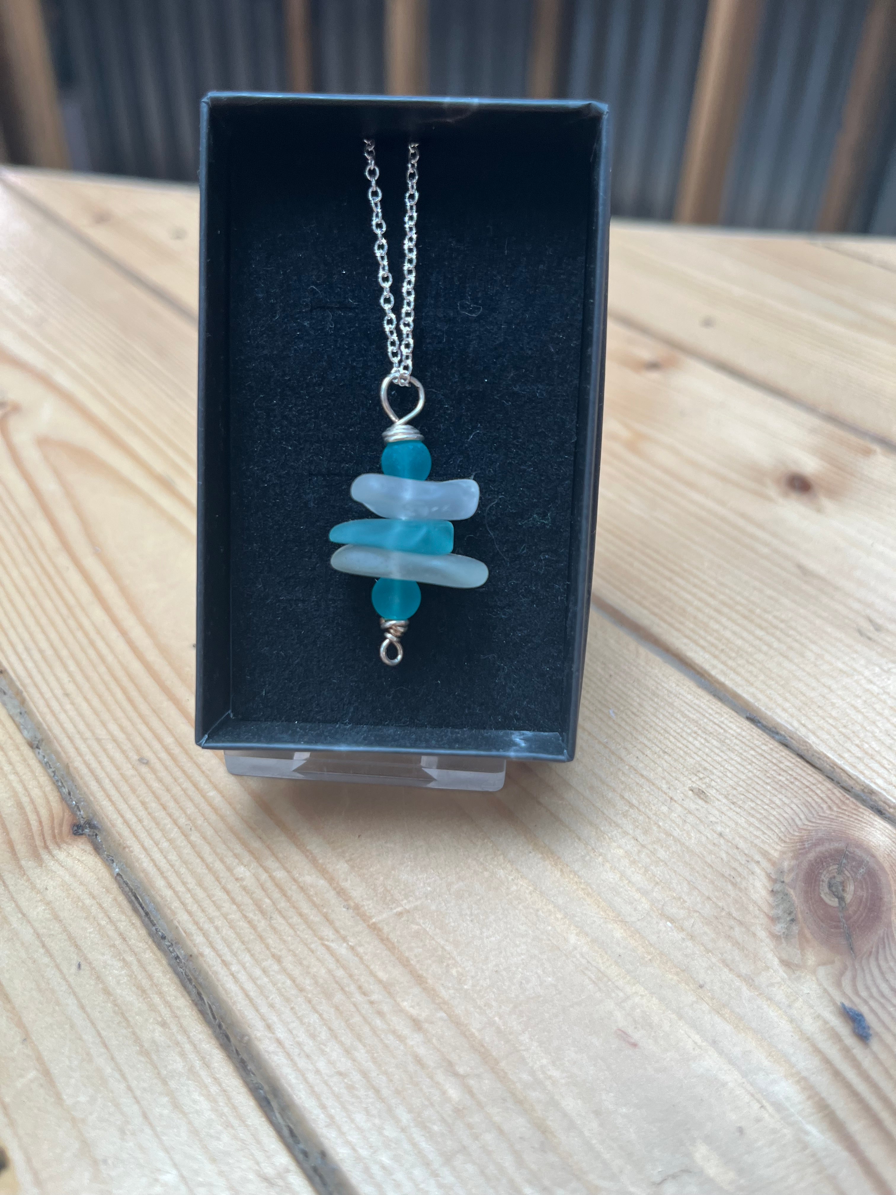 Blue Seaglass Necklace