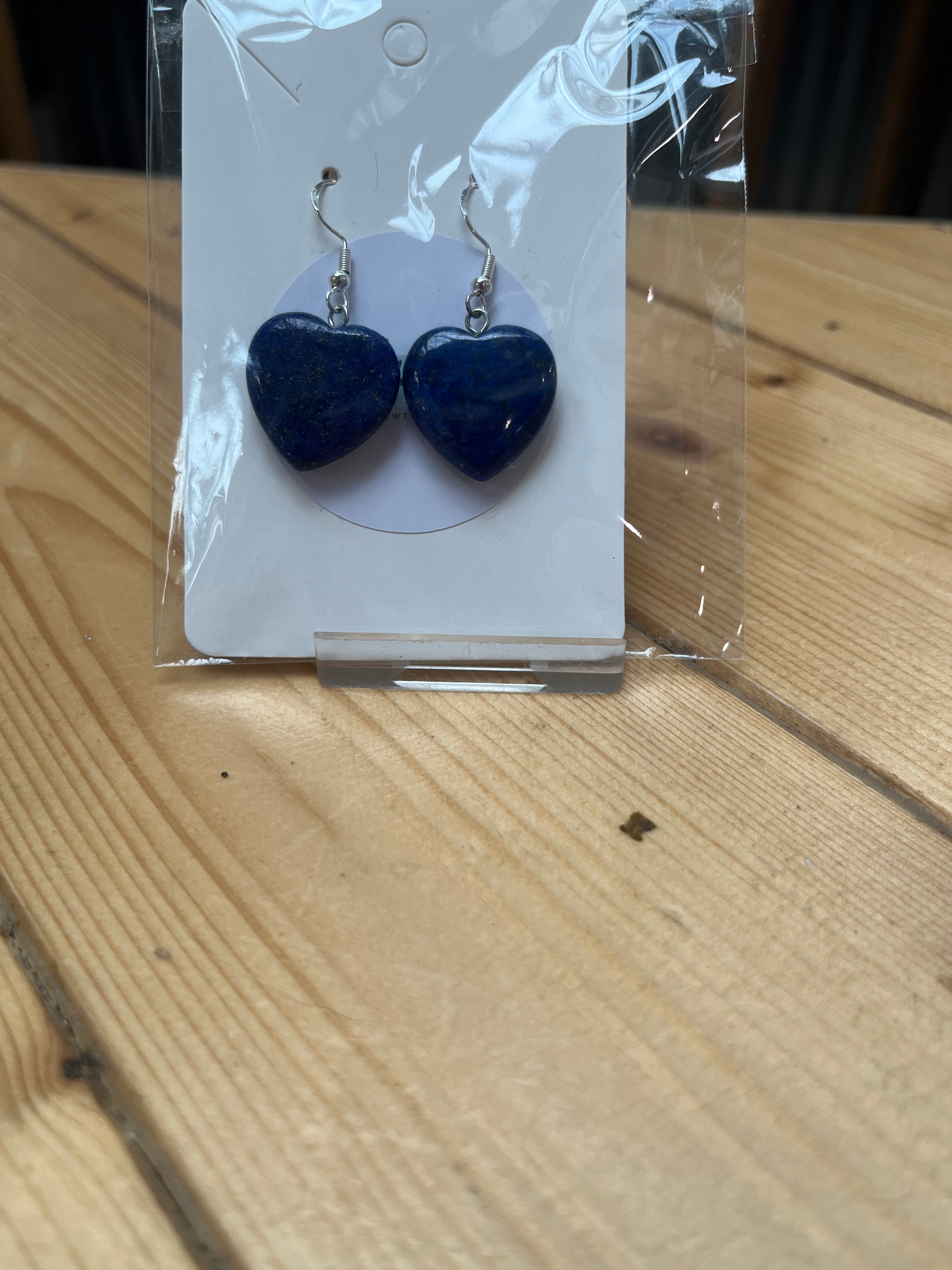 Lapis Lazuli Heart Earrings