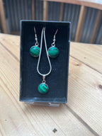 Malachite Necklace & Earring Set