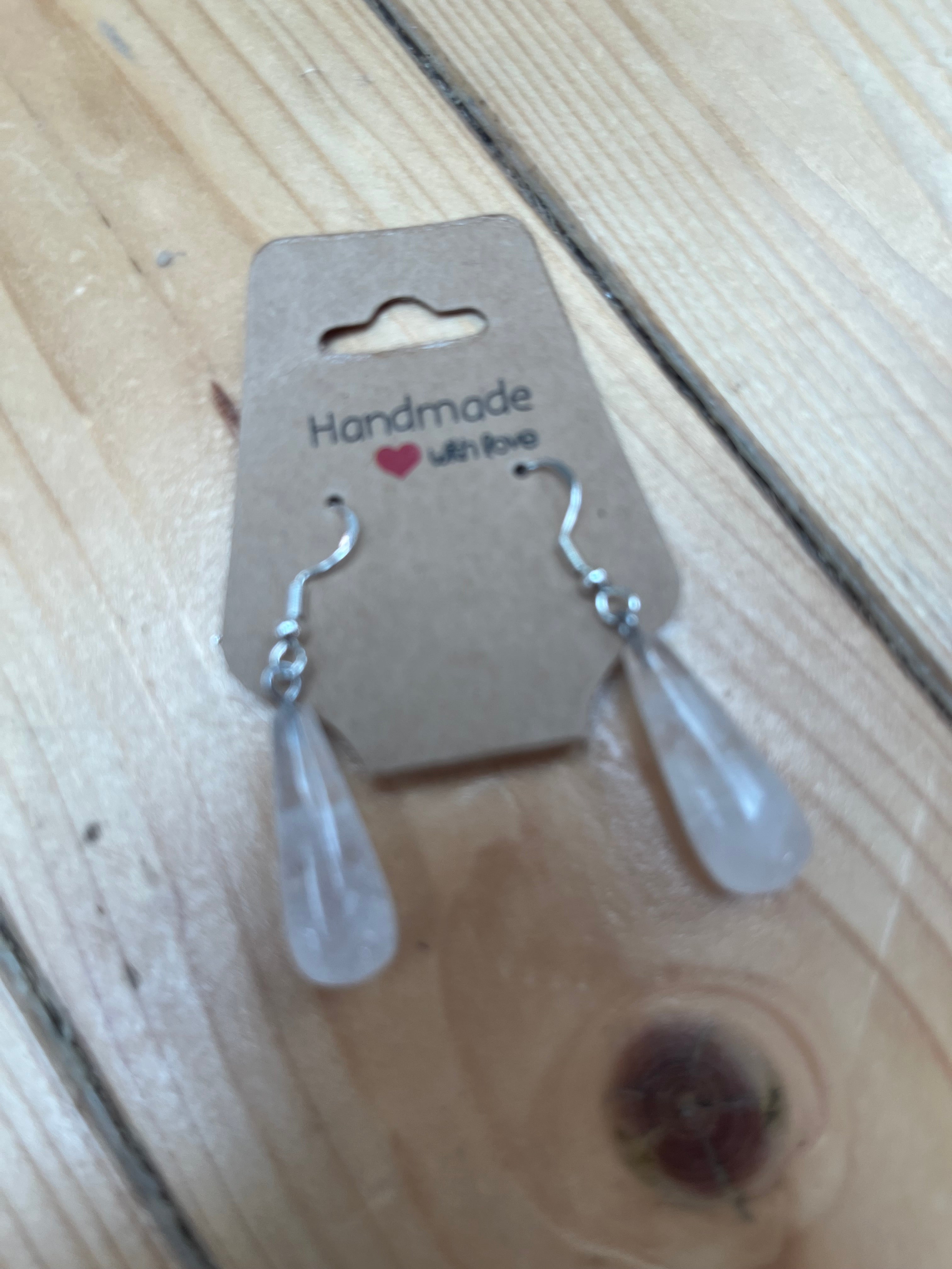 Clear Quartz Drop Earrings