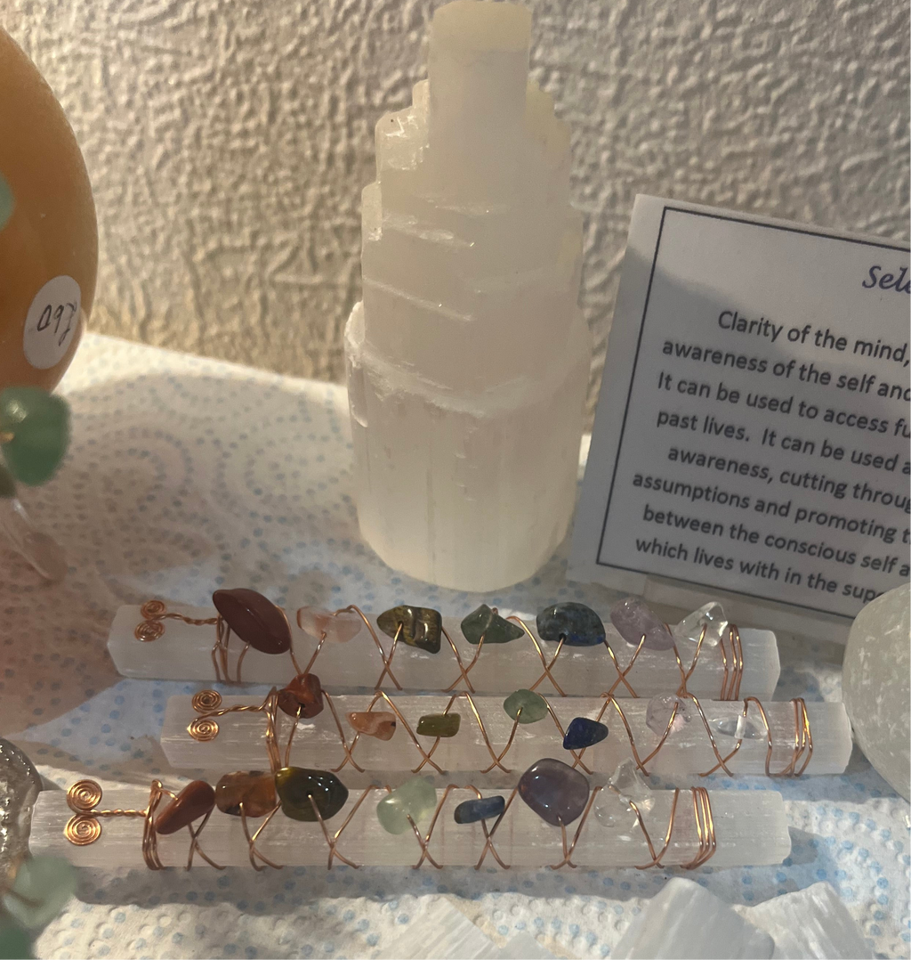 Selenite Chakra Wands