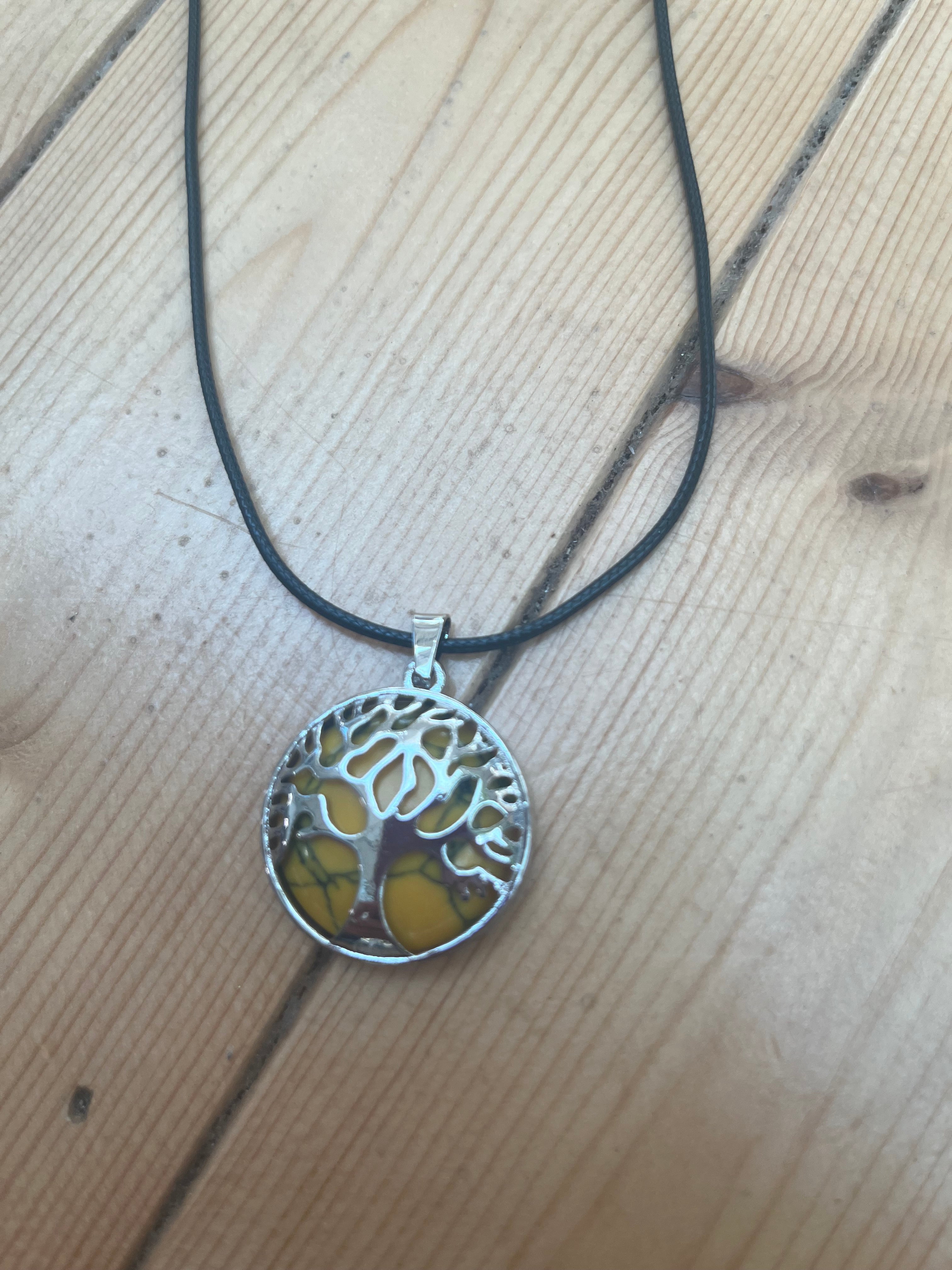 Yellow Jasper Tree of Life Necklace
