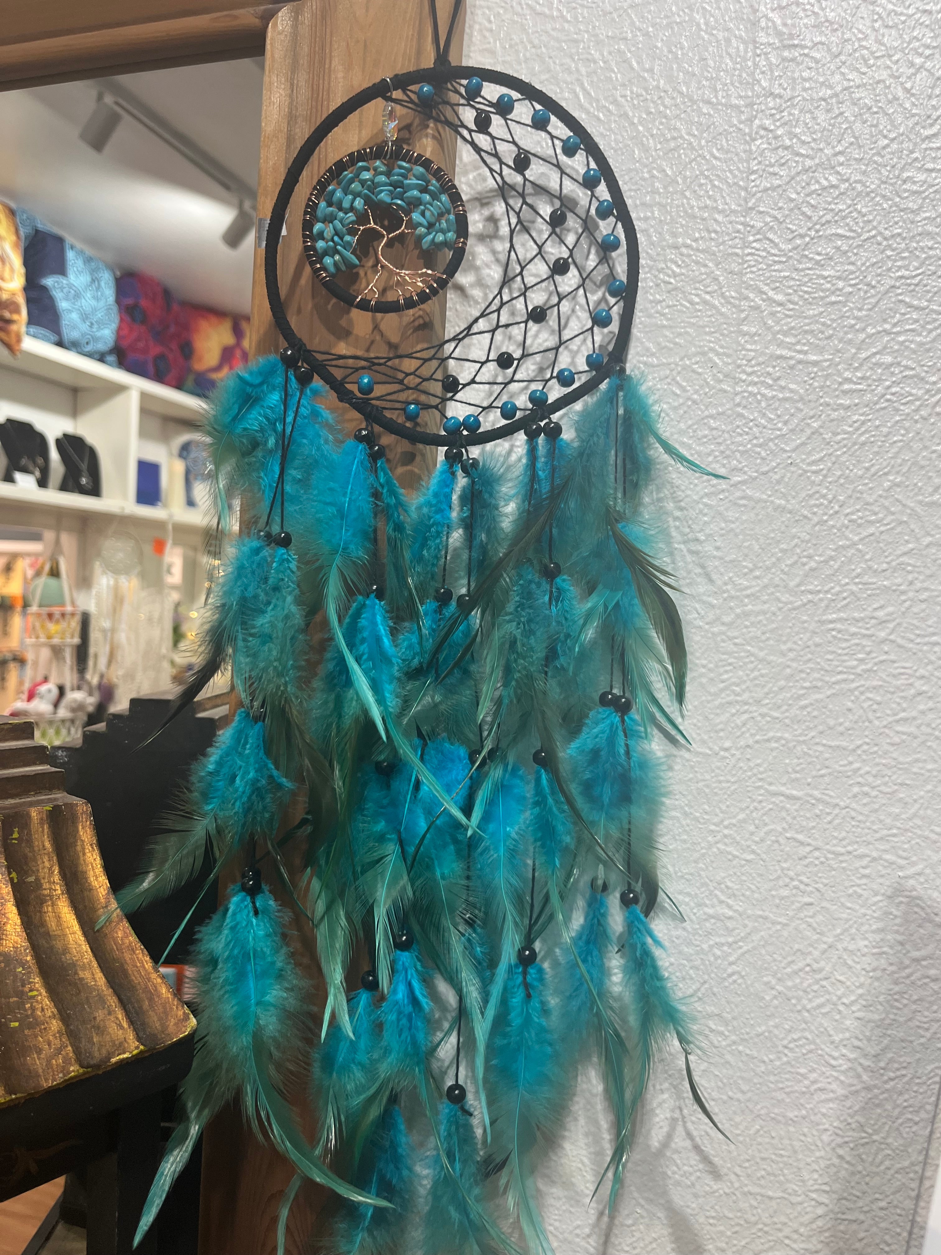Blue & Black Tree of Life Dream Catcher